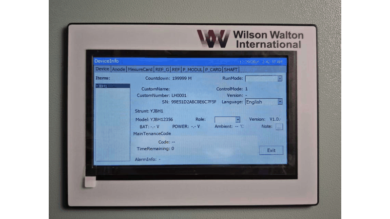 Pantalla de la unidad de control CPU Aquamatic VI